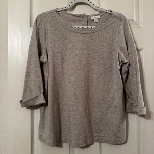 J. Jill | Women’s Petite Heathered Taupe 3/4 Length Tee Size M